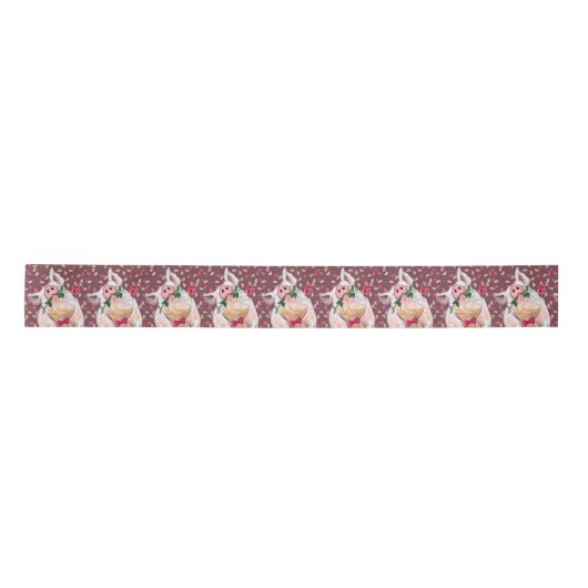 Romantisch Pig Funny Ribbon Satijnen Lint (Voorkant)
