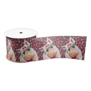 Romantisch Pig Funny Ribbon Satijnen Lint