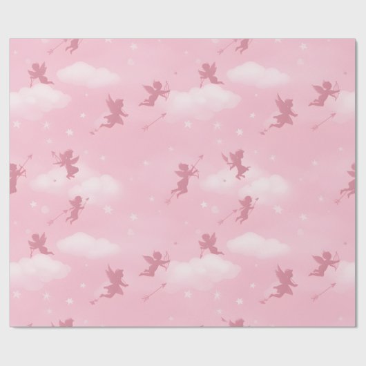 Romantisch pijl- en wolkenpatroon cadeaupapier (Vlak)