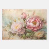 ROMANTISCH  PIOEN DECOUPAGE DECORATIEF PAPIER INPAKPAPIER VEL (Voorkant)