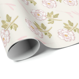 Romantisch pioenroos bloemeninpakpapier cadeaupapier