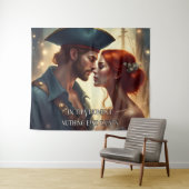 Romantisch piratenpaar - op dit moment, niets wandkleed (In Situ (horizontaal))