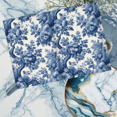 Romantisch poederblauw Frans toile vintage bloemmo Tissuepapier