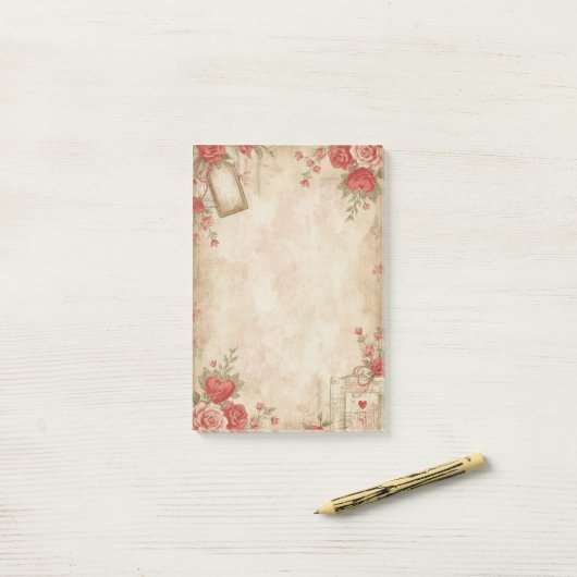 romantisch post-it® notes (Op bureau)