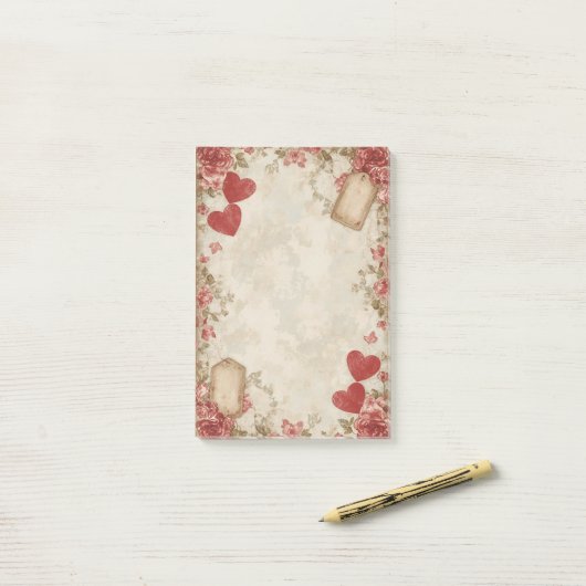 romantisch post-it® notes (Op bureau)