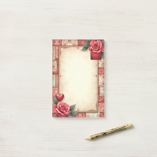 romantisch post-it® notes (Op bureau)