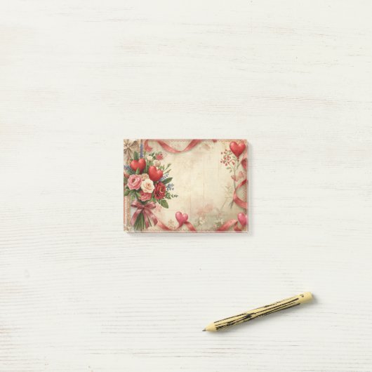 romantisch post-it® notes (Op bureau)