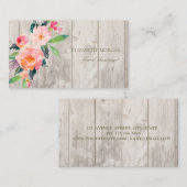 Romantisch Professioneel ,Bloemen,Hout Textuur Visitekaartje (Voorkant / Achterkant)