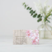 Romantisch Professioneel ,Bloemen,Hout Textuur Visitekaartje (Staand voorkant)