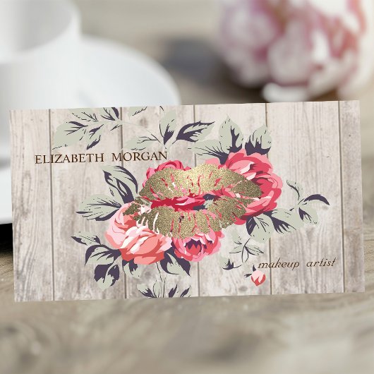 Romantisch Professioneel Bloemstuk, Lippen, Houtst Visitekaartje