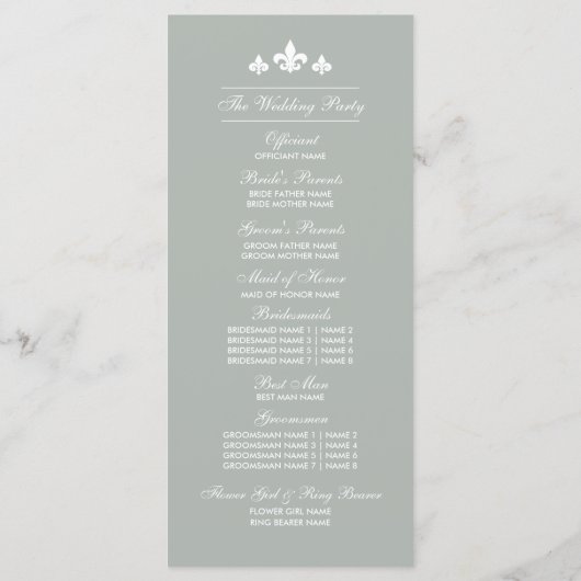 Romantisch  programma voor aangepaste bruiloft programmakaart (Achterkant)