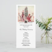 Romantisch  programma voor aangepaste bruiloft programmakaart (Staand voorkant)