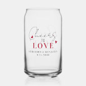 Romantisch Proost van moderne elegante bruiloft Blikvorm Glas (Voorkant)