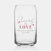 Romantisch Proost van moderne elegante bruiloft Blikvorm Glas (Achterkant)