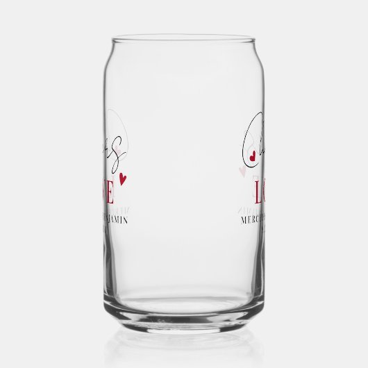 Romantisch Proost van moderne elegante bruiloft Blikvorm Glas (Links)