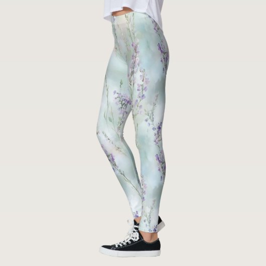 Romantisch  Purple Flowers Vrijgezellenfeest Leggings (Links)