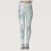 Romantisch  Purple Flowers Vrijgezellenfeest Leggings (Voorkant)