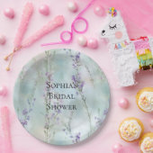 Romantisch Purple Flowers Vrijgezellenfeest Papieren Bordje (Feest)