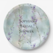 Romantisch Purple Flowers Vrijgezellenfeest Papieren Bordje (Voorkant)