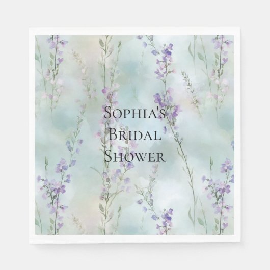 Romantisch  Purple Flowers Vrijgezellenfeest Servet (Voorkant)