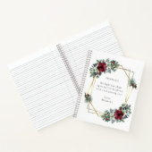 Romantisch Quote Bourgondische Kerstbloem Notitieboek (Binnen)