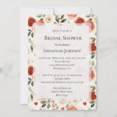 Romantisch Red Cream Floral Vrijgezellenfeest Kaart (Voorkant)