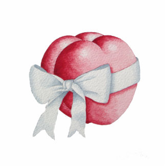 romantisch red love heart tied with white ribbon b fotobeeldje magneet