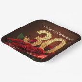 Romantisch Red Roses Gold 30ste bruiloft Jubileum Papieren Bordje (Gebogen)