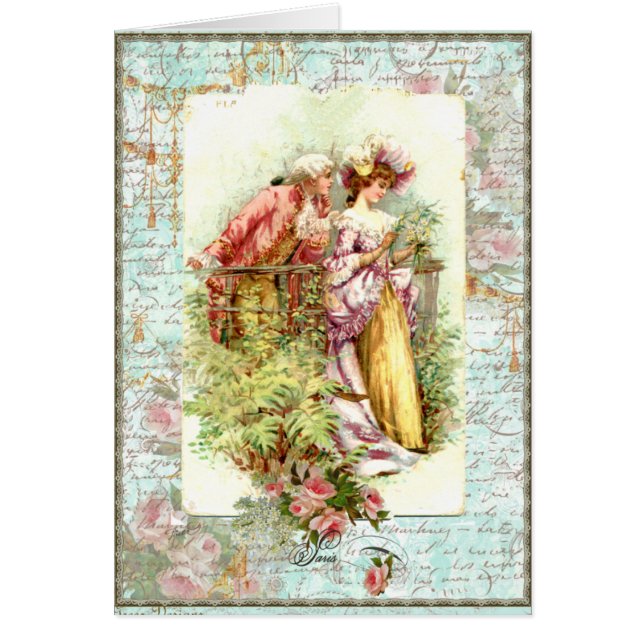 Romantisch  Regency Couple met Rozen (Voorkant)