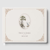 Romantisch Reiger Ovaal Frame Trouwboek Gastenboek (Voorkant)