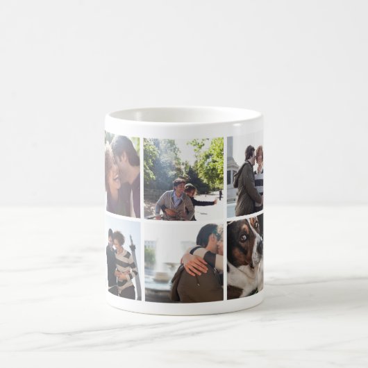 Romantisch Reizen Koppel Foto Collage Mok (Center)