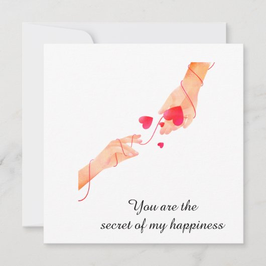 "Romantisch rode binddraad van het lot handen en h Kaart (Voorkant)