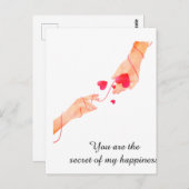 "Romantisch rode draad van het lot handen & harten Briefkaart (Voorkant / Achterkant)