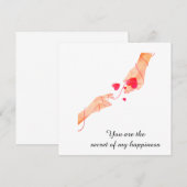 "Romantisch rode draad van het lot handen & harten Kaart (Voorkant / Achterkant)