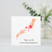 "Romantisch rode draad van het lot handen & harten Kaart (Staand voorkant)