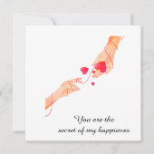 "Romantisch rode draad van het lot handen & harten Kaart (Voorkant)