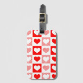 Romantisch rode en roze patroon reisaccessoire bagagelabel (Voorkant (verticaal))