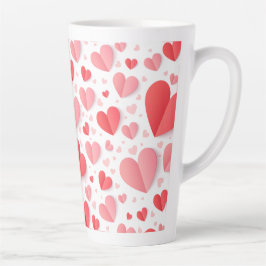 Romantisch Rode Hart Gelukkige Valentijnsdag Liefd Latte Mok