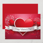 Romantisch rode hart "Prettige Valentijnsdag" Feestdagenkaart (Voorkant / Achterkant)