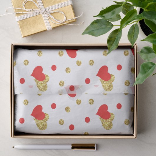 Romantisch Rode Hart Tissuepapier (Geschenk)