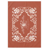 Romantisch Rode Roest Shabby Chic Meneer Mevrouw B Tafelkleed (Voorkant)
