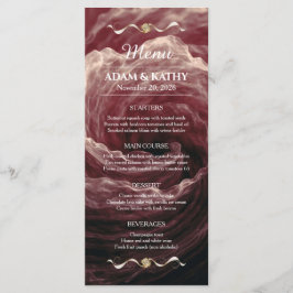 Romantisch Rode Roos Bourgondisch Trouwmenu Menu