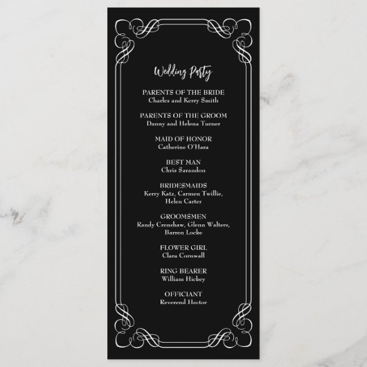 Romantisch Rode Roos Huwelijksceremonie Programma Programmakaart (Achterkant)