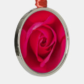 Romantisch rode roze roos v2 metalen ornament (Rechts)