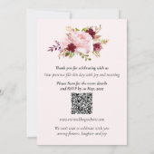 Romantisch rode, roze rozen aangepaste trouwuitnod kaart (Achterkant)