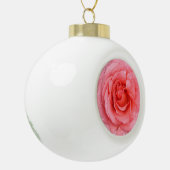 Romantisch Rode Roze Waterdruppels Keramische Bal Ornament (Links)
