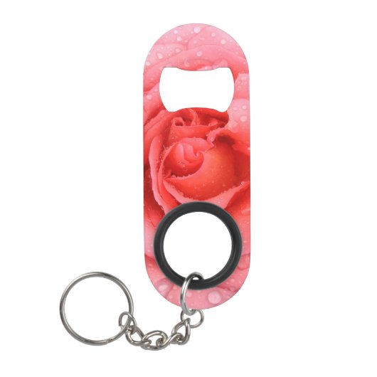 Romantisch Rode Roze Waterdruppels Mini Flessenopener (Voorkant)
