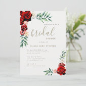 Romantisch Rode Rozen Boho Bloemen Lijst Vrijgezel Kaart (Staand voorkant)