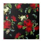 Romantisch. Rode rozen. Tegeltje (Voorkant)