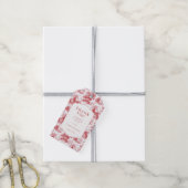 Romantisch Rode Vintage Platteland Cadeaulabel (Met Touw)